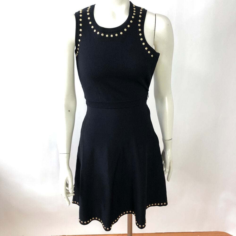 Parker XS A-Line Rayon Corset Mini Above Knee Side Zip Dress Black MINT